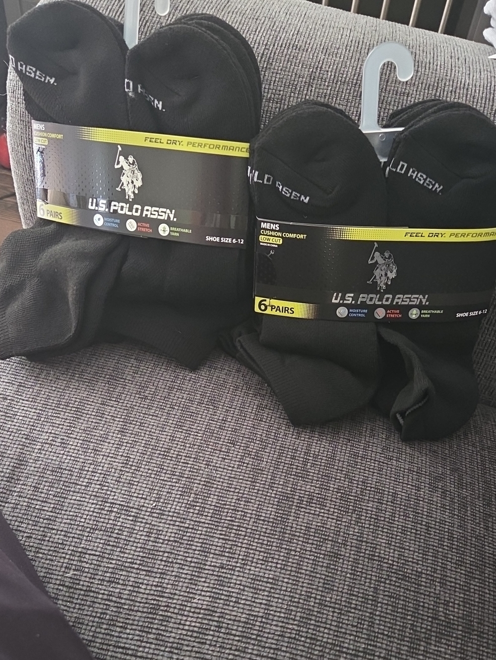 U.S. Polo Assn. Men's Low Cut Athletic Socks - Black (6 Pairs)